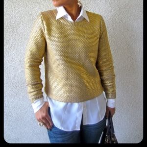 H&M | Metallic Gold Crewneck Sweater